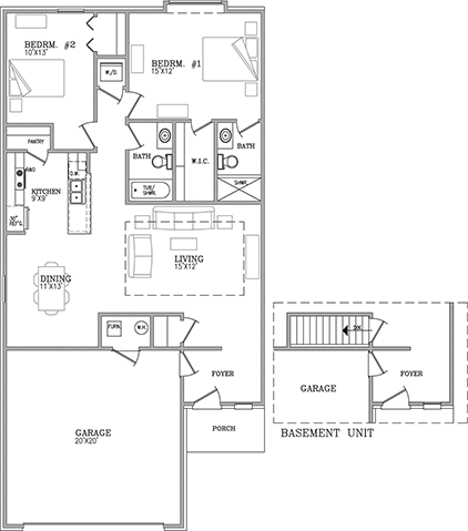 Layouts of Our Ranch-Style Apartments - Cascade Pointe of Saline - Boulder